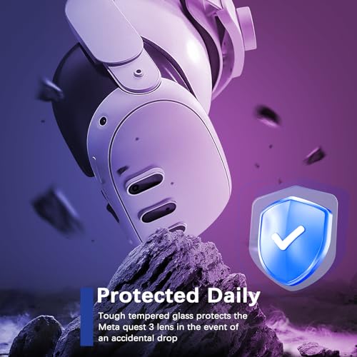 Camera Lens Protector for Oculus Meta Quest 3 Accessories, Thin 9H Tempered Glass, Alloy Frame, Anti-Scratch, Camera Screen Protector Cover, Case Friendly, High Definition Lens Accessories, Silver