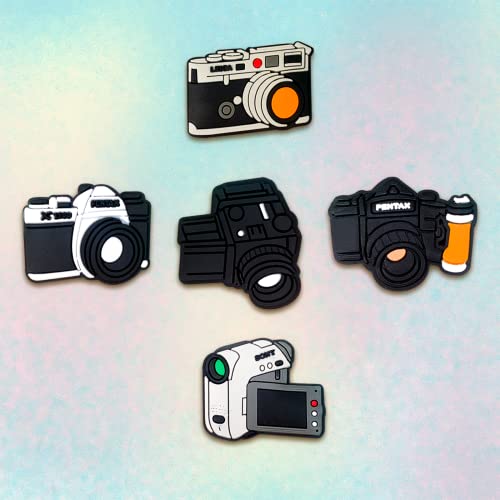 20Pcs Camera Shoe Charms for Clogs Sandals Bracelet Wristband Slippers Water Shoes, Photographer Shoe Decoration Charms for Kids Teens Adults Men Women Party Favor Gifts