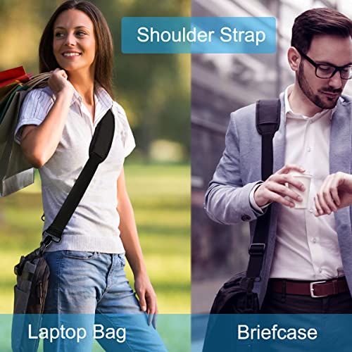 Universal Replacement Laptop Shoulder Strap, Durable 55" Adjustable Comfortable Belt with Metal Hooks for Briefcase, Computer Messenger Bag, Laptop Case Luggage/Duffel/Camera, (Black)