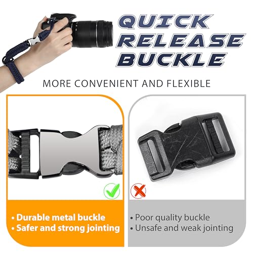 SUNYA Camera Wrist Strap for Photographers Quick Release Paracord Rope Camera Hand Strap Compatible for DSLR or Mirrorless Camera