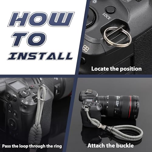 SUNYA Camera Wrist Strap for Photographers Quick Release Paracord Rope Camera Hand Strap Compatible for DSLR or Mirrorless Camera