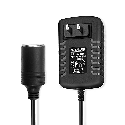 12V 2A AC to DC Converter Car Cigarette Lighter Socket Power Adapter, AC 110V to 12V DC 2A 24W Power Supply Transformer DC Plug Outlet for Car MP3 MP4 Player Fan Dash Cam Shaver etc.