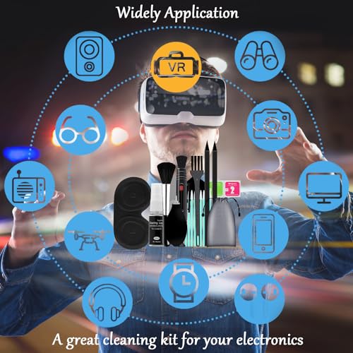 VR Headset Cleaning Kit with Lens Protector Cover Compatible with Vision Pro/Quest 3 - Lens Pen Cleaner Kit for VR Headset/Xbox/Camera - VR Cleaning kit - Protect Lens from Sunlight, Scratches, Dust