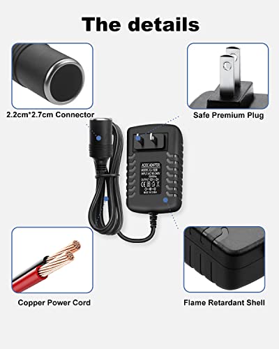 12V 2A AC to DC Converter Car Cigarette Lighter Socket Power Adapter, AC 110V to 12V DC 2A 24W Power Supply Transformer DC Plug Outlet for Car MP3 MP4 Player Fan Dash Cam Shaver etc.