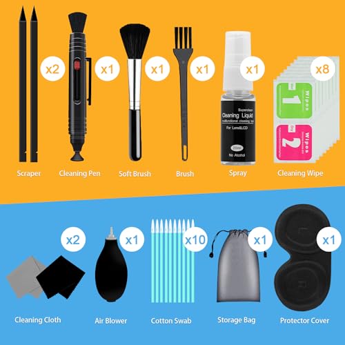 VR Headset Cleaning Kit with Lens Protector Cover Compatible with Vision Pro/Quest 3 - Lens Pen Cleaner Kit for VR Headset/Xbox/Camera - VR Cleaning kit - Protect Lens from Sunlight, Scratches, Dust