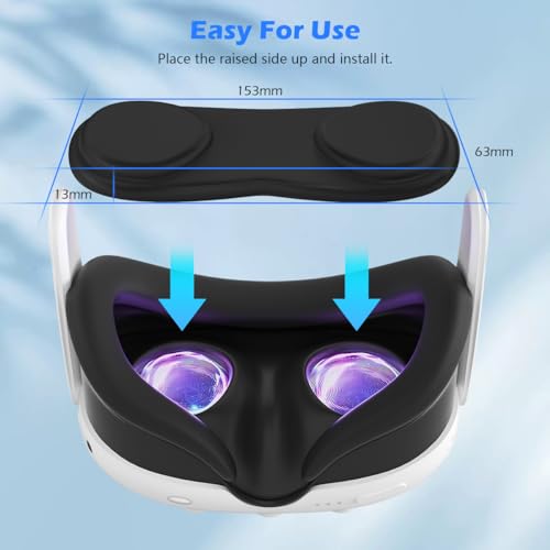 ALAFLY 2 Set Camera Lens Protector & 1 Lens Cover for Meta Quest 3, VR Accessories Included Transparent Tempered Glass Lens Films, Soft Durable Lens Cover