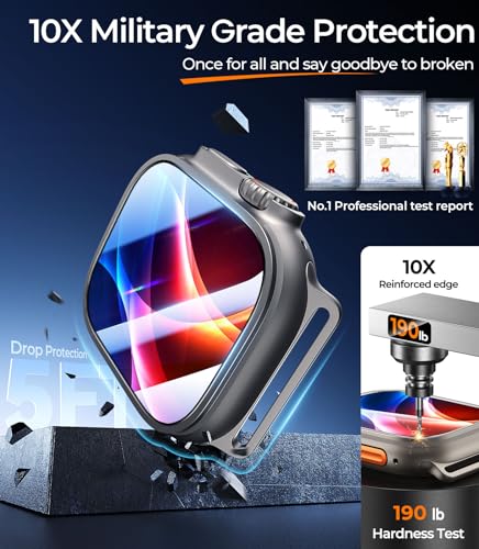 DIMONCOAT 2-Pack Full Coverage Screen Protector for Apple Watch Ultra 2/Ultra 49mm (2023/2022), [Never Fall Off][Zero-Bubble Installation Kit][Military Grade Protection] Touch Sensitive for iWtach