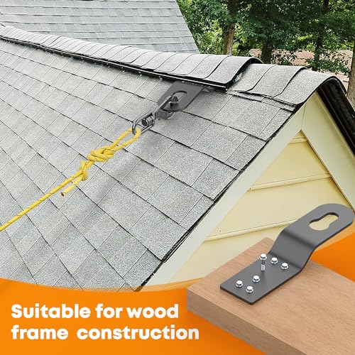 Roof Safety Anchor Hitch Clip,Roof Anchors For Fall Protection Connects To Wood Surfaces,Permanent Roof Anchor Use With Roofing Harness, Safety Ropes And Other Roof Safety Equipment (Black-3 Pcs)