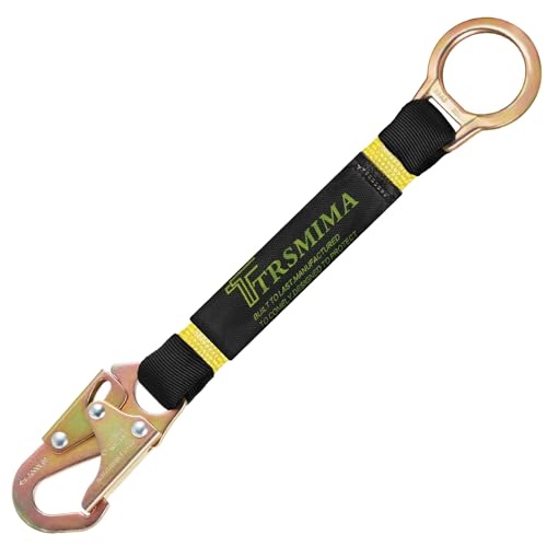 TRSMIMA Safety Harness Extension Lanyard - 18”D-ring Extender Fall Protection Arrest System with Snap Hook Connector Ring ANSI Compliant
