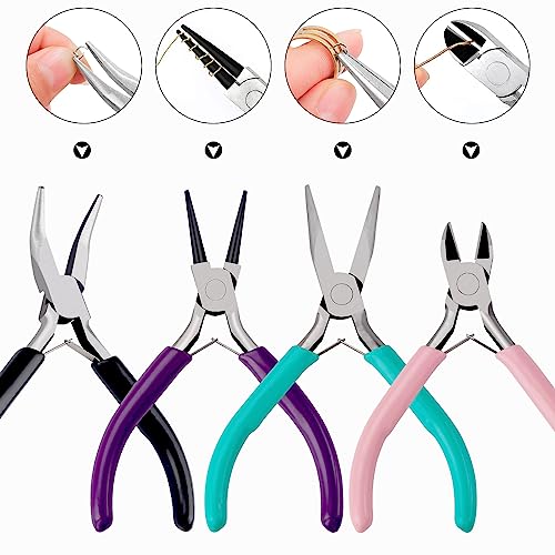 4 Pack Jewelry Making Pliers Tools Kit Set
