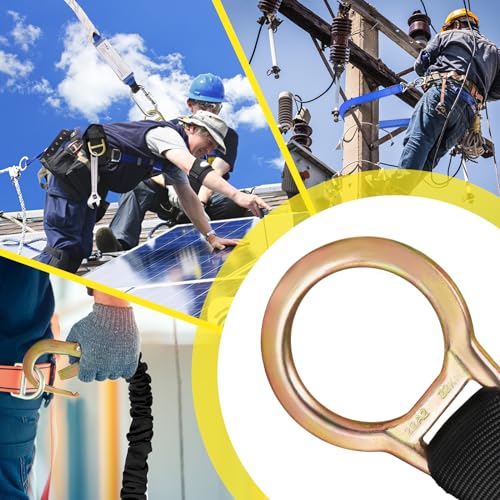 TRSMIMA Safety Harness Extension Lanyard - 18”D-ring Extender Fall Protection Arrest System with Snap Hook Connector Ring ANSI Compliant