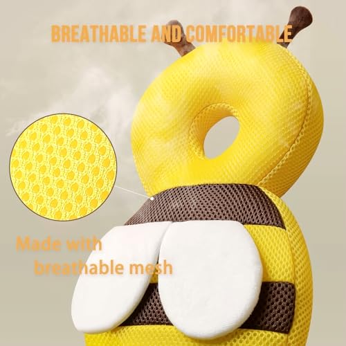 Baby Head Protector Backpack: Bee Soft Landing & Safety Toddler Fall Protection for Baby Crawling & Walking &Falling-Back Cushion for Infant