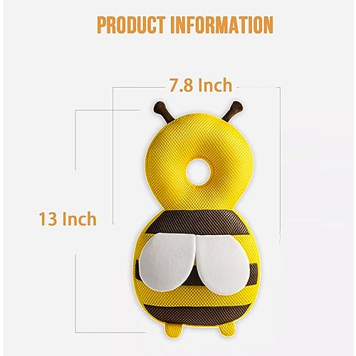 Baby Head Protector Backpack: Bee Soft Landing & Safety Toddler Fall Protection for Baby Crawling & Walking &Falling-Back Cushion for Infant