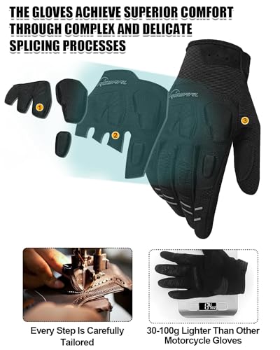 RIGWARL Mountain Bike Gloves, EUDE Anti-Fall Protection Motorcycle Gloves Women and Men, Ultra-Thin and Breathable Bike Gloves with Touchscreen Fingers for Riding ATV MTB Drit Bike
