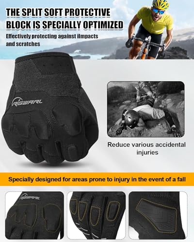 RIGWARL Mountain Bike Gloves, EUDE Anti-Fall Protection Motorcycle Gloves Women and Men, Ultra-Thin and Breathable Bike Gloves with Touchscreen Fingers for Riding ATV MTB Drit Bike