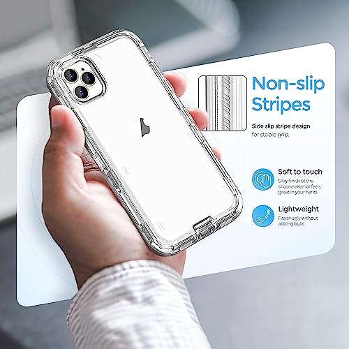 ORIbox for iPhone 15 Pro Max Case Clear, [10 FT Military Grade Drop Protection], Transparent Heavy Duty Shockproof Anti-Fall Case for iPhone 15 Pro Max Phone Case,6.7 inch,3 in 1, Crystal Clear