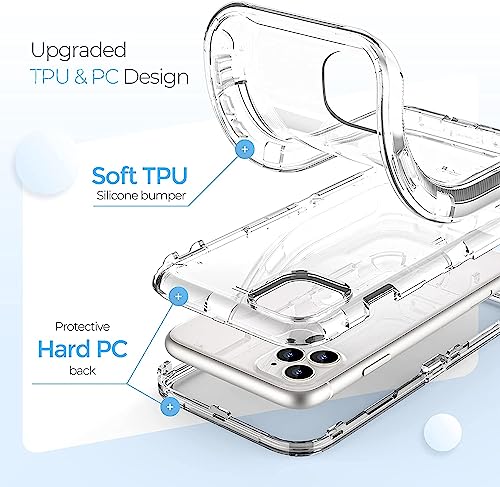 ORIbox for iPhone 15 Pro Max Case Clear, [10 FT Military Grade Drop Protection], Transparent Heavy Duty Shockproof Anti-Fall Case for iPhone 15 Pro Max Phone Case,6.7 inch,3 in 1, Crystal Clear