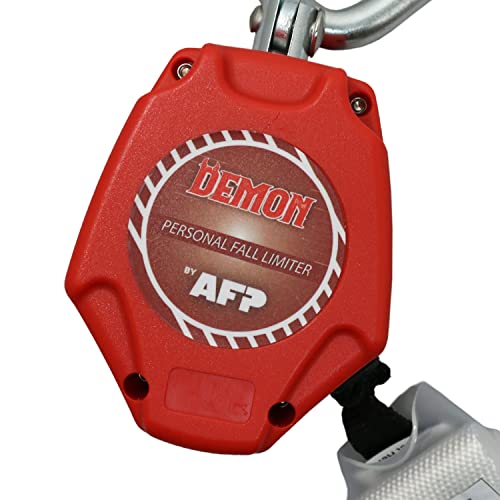 AFP Demon 6 FT Single Leg Self-Retracting Lifeline Web Lanyard Retractable, 1.97-inch Gate Opening Steel Locking Rebar Hook, Yoyo, Shock Absorber | Tower Fall Protection OSHA & ANSI Rated SRL