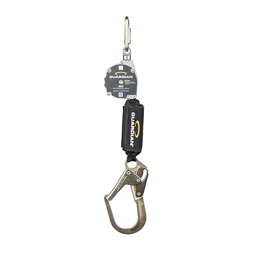 Guardian Fall Protection 10901 Halo Web SRL – 11 ft. Nylon Webbing with Carbineer, Swivel Top, Steel Rebar Hook