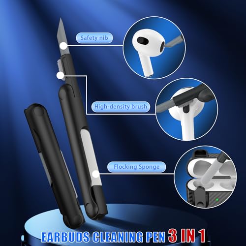 RFUNGUANGO for AirPods 3 Case Cover, Anti-Fall Lock Design, Powerful Drop Protection, Carbon Fiber Black for Apple AirPods 3rd Generation Charging Case(2021)- Black