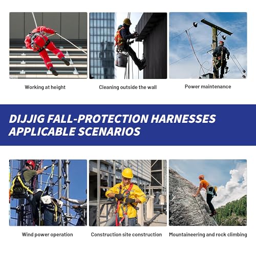 Universal Full Body Fall Protection Safety Harness with Dorsal D-Ring and Mating Buckle Legs，roofing harness construction harness ANSI/ASSP Compliant,internal Shock Absorbing landyard&Hook