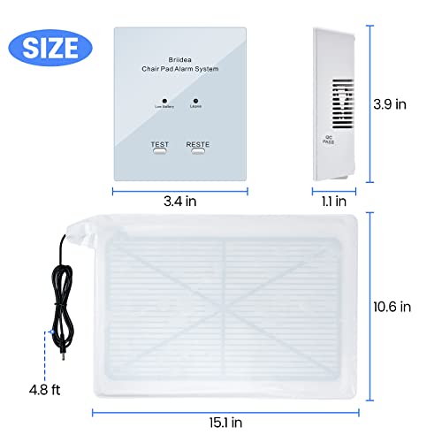 Chair Alarm for Elderly Dementia Patients, Briidea Chair Alarms and Fall Prevention for Elderly, Dual Protection of Lighting and Sound, Easy to Clean, Protecting The Safety of Wheelchair Users