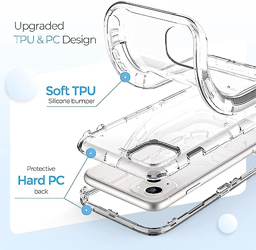 ORIbox for iPhone 15 Plus/14 Plus Case Clear, [10 FT Military Grade Drop Protection], Transparent Heavy Duty Shockproof Anti-Fall Case for iPhone 15/14 Plus Phone Case,6.7 inch,3 in 1, Crystal Clear