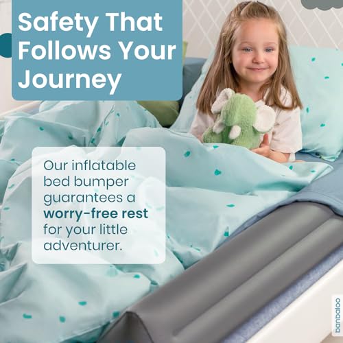 BANBALOO - 2-Pack Inflatable Bed Bumper for Children - Child Fall Protection, Inflatable Travel Bed Rail, for fold-Away, Single, Double, Queen Size, King Size and Montessori beds