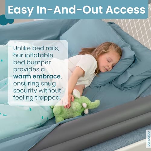 BANBALOO - 2-Pack Inflatable Bed Bumper for Children - Child Fall Protection, Inflatable Travel Bed Rail, for fold-Away, Single, Double, Queen Size, King Size and Montessori beds