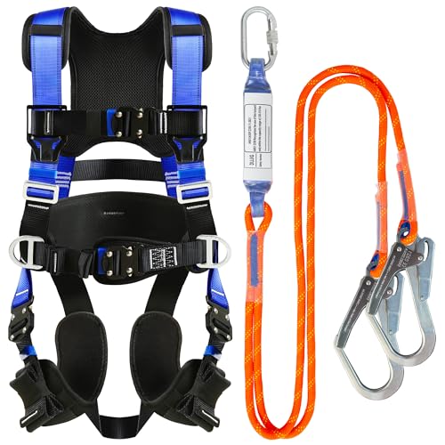 DIJJIG safety harness fall protection harness roofing harness construction harness construction harness fall protection safety harness lanyard arnes de seguridad para construccion ANSI/ASSP Compliant