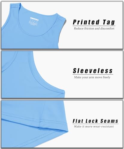 MAGCOMSEN Tank Top Undershirt for Men Uv Protection Quick Dry Lightweight Fishing Beach Bodybuilding Workout Waterfall Blue Medium