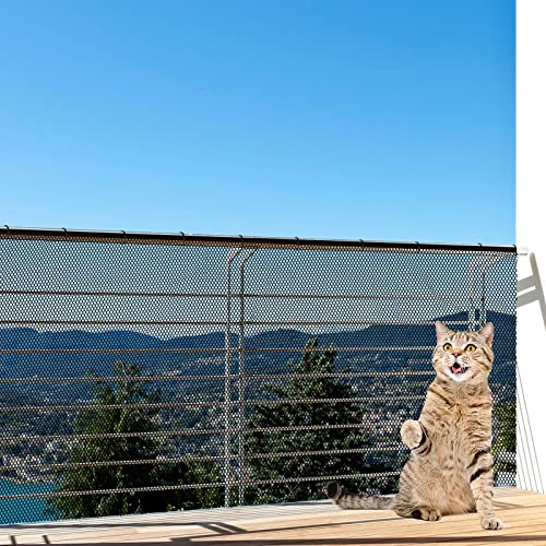 Cat Balcony Net 5 x 0.8 Meter Anti Fall Netting Balcony Mesh Fence Net Child Safety Screen Protection Crib Mesh for Pets Baby (Black)