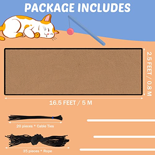 Cat Balcony Net 5 x 0.8 Meter Anti Fall Netting Balcony Mesh Fence Net Child Safety Screen Protection Crib Mesh for Pets Baby (Black)