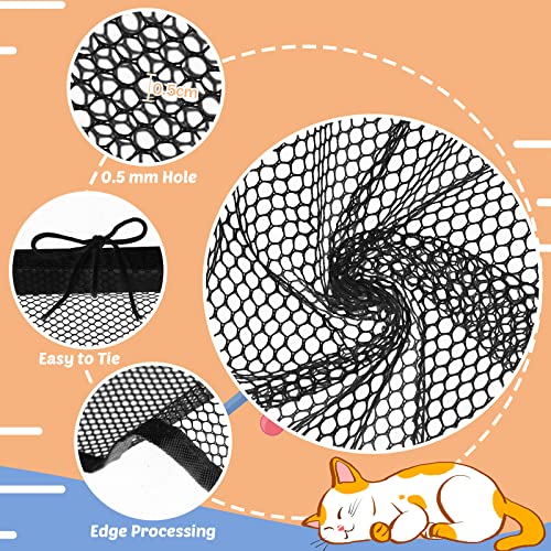 Cat Balcony Net 5 x 0.8 Meter Anti Fall Netting Balcony Mesh Fence Net Child Safety Screen Protection Crib Mesh for Pets Baby (Black)