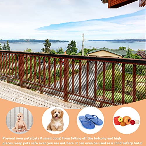 Cat Balcony Net 5 x 0.8 Meter Anti Fall Netting Balcony Mesh Fence Net Child Safety Screen Protection Crib Mesh for Pets Baby (Black)