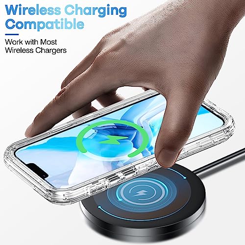 ORIbox for iPhone 14 Case for iPhone 13 Case Clear, [10 FT Military Grade Drop Protection], Transparent Heavy Duty Shockproof Anti-Fall Case for iPhone 14/13 Phone Case,6.1",3 in 1, Crystal Clear