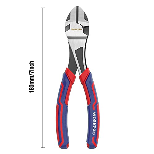 WORKPRO Diagonal Pliers: 7-Inch CRV Steel, Comfort Grip