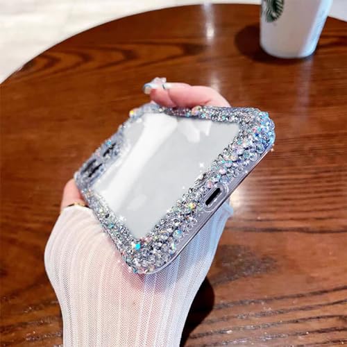 Cavdycidy Designer Compatible with iPhone 14 Pro Max Bling Clear Case for Women,Cute Glitter Phone Case with Sparkle Rhinestone Diamond Camera Protection，Airbag Anti-Fall Crystal Hard Cover for Girl