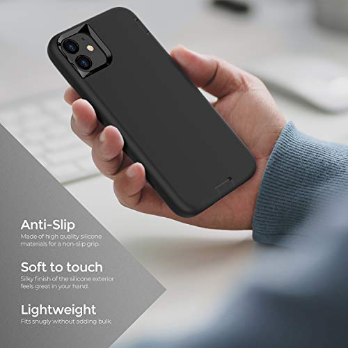 ORIbox for iPhone 11 Case Black, [10 FT Military Grade Drop Protection], Soft-Touch Finish of The Liquid Silicone Exterior Feels, Heavy Duty Shockproof Anti-Fall Case for iPhone 11,6.1 inch, Black