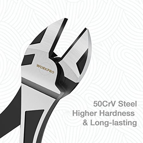 WORKPRO Diagonal Pliers: 7-Inch CRV Steel, Comfort Grip