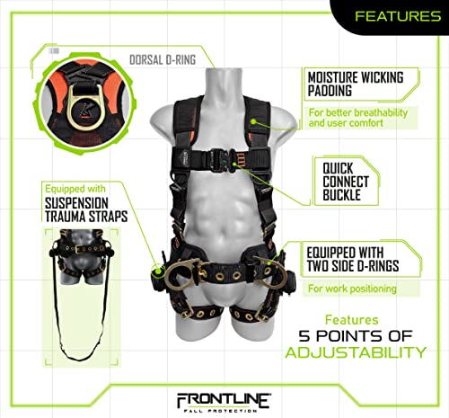 FRONTLINE FALL PROTECTION Combat™ Full Body Harness | New styles | OSHA and ANSI compliant (ML, Full Body Harness)…