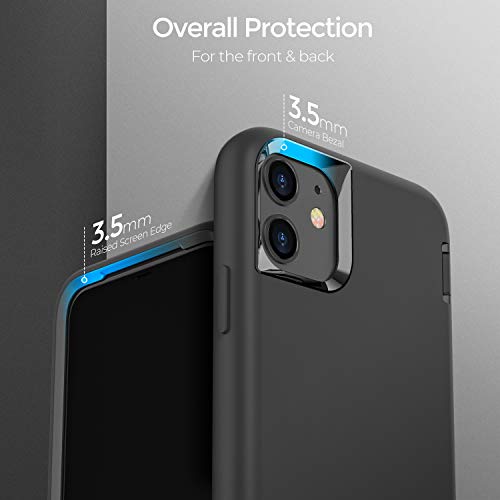 ORIbox for iPhone 11 Case Black, [10 FT Military Grade Drop Protection], Soft-Touch Finish of The Liquid Silicone Exterior Feels, Heavy Duty Shockproof Anti-Fall Case for iPhone 11,6.1 inch, Black