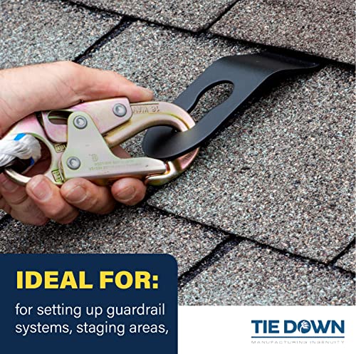 Tie Down 3-Pack Roofing Anchor Hitch Clip | Roof Anchor | Wood Anchor | Black | Use with Roofing Harness, Safety Harness, Safety Ropes for Fall Protection, and Other Fall Protection Accessories