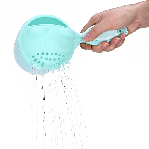 Baby Shampoo Rinse Cup Waterfall Rinser Bath Cup Kid Wash Hair Bathing Flusher Protection Eye for Kids(Green)