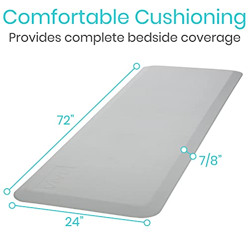 Vive Fall Mat - 72" x 24" Bedside Fall Safety Protection Mat for Elderly, Senior, Handicap - Prevention Pad Reduce Risk of Injury from Impact - Prevent Bed Falling - Anti Fatigue, Standing Non Slip