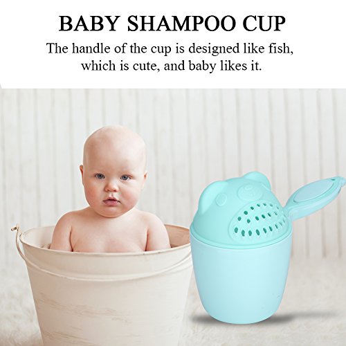 Baby Shampoo Rinse Cup Waterfall Rinser Bath Cup Kid Wash Hair Bathing Flusher Protection Eye for Kids(Green)