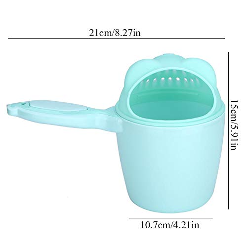 Baby Shampoo Rinse Cup Waterfall Rinser Bath Cup Kid Wash Hair Bathing Flusher Protection Eye for Kids(Green)