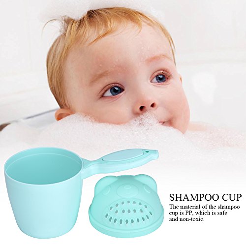 Baby Shampoo Rinse Cup Waterfall Rinser Bath Cup Kid Wash Hair Bathing Flusher Protection Eye for Kids(Green)