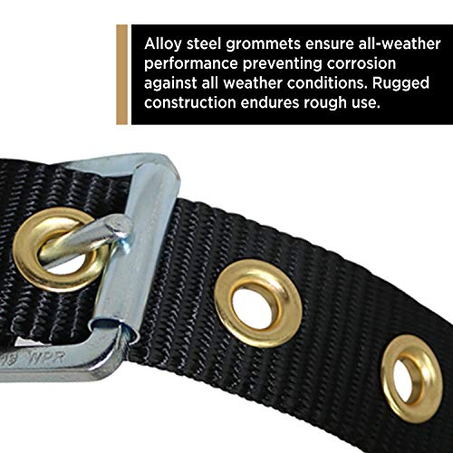 AFP Heavy-Duty Tongue Buckle Body Belt, PPE for Safety Harness, Work Positioning Restraint, Construction, Climbing, Fall-Protection (OSHA/ANSI Compliant), 1.75'' Wide, Black (Medium)