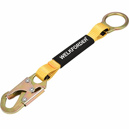 WELKFORDER 18-Inch D-Ring Extender Fall Protection with Snap Hook Connector and "O" Ring ANSI Compliant